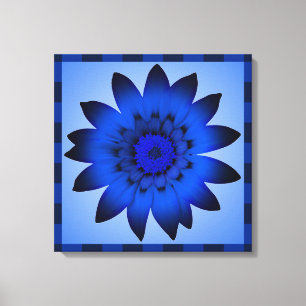 Blaue Blume - überzogene Leinwand