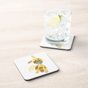 Blaue Blume und Niedlicher Cartoon Pony Untersetze Untersetzer