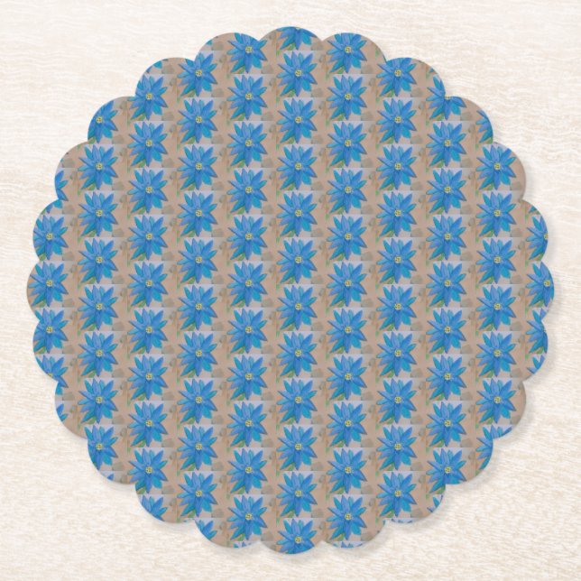 Blaue Blume Untersetzer (Vorderseite)