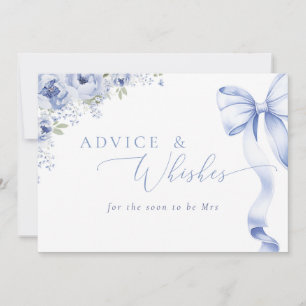 Blaue Blumen-Advice-&-Wishes-Beilagekarte Einladung