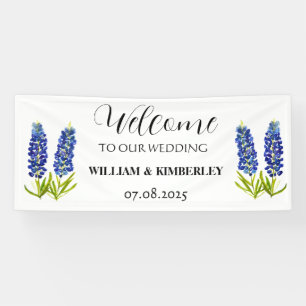 Blaue Blumen Blaue Florale Rustikale Elegante Hoch Banner