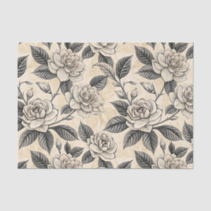 Blaue Blumen Botanik Muster (9) Seidenpapier