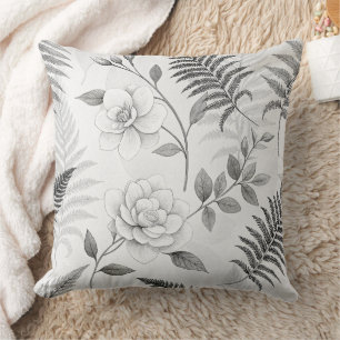 Blaue Blumen Botanik Muster Vintage (1) Kissen