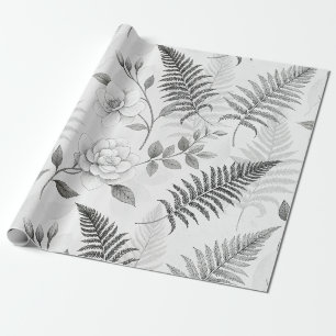 Blaue Blumen Botanisches Vintage-Muster (1) Geschenkpapier