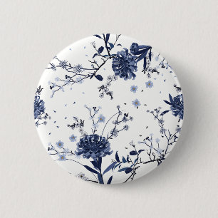 Blaue Blumen Button