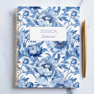 Blaue Blumen-Chinoiserie-Blume Moderne Brautjungfe Planer