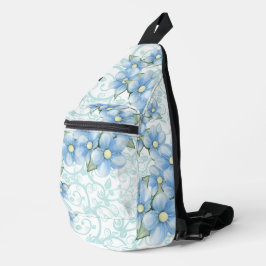 Blaue Blumen Crossbody Bag