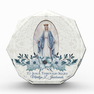 Blaue Blumen  Dame von Jungfrau-Marys   der Fotoblock