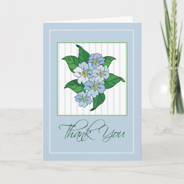 Blaue Blumen Danke (Vorderseite)