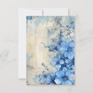 Blaue Blumen Dankeskarte