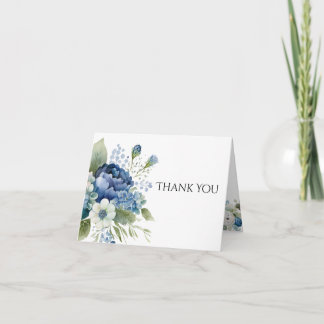 Blaue Blumen-Dankeskarten, Aquarell Dankeskarte