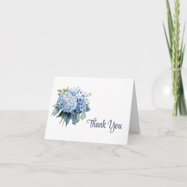 Blaue Blumen-Dankeskarten-Notizkarte (Vorderseite)