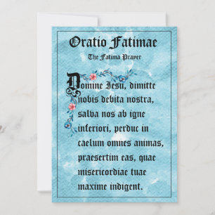 Blaue Blumen  Das Fatima-Gebet auf Latein