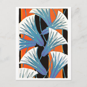 Blaue Blumen-Dekoration Postkarte