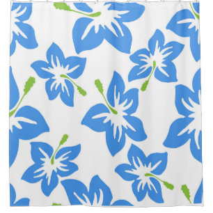Blaue Blumen  Duschvorhang