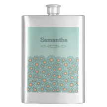 Blaue Blumen Edelstahlflasche