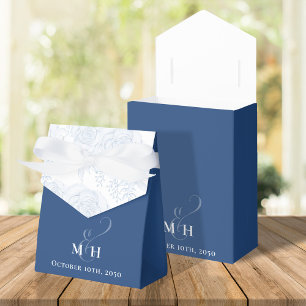Blaue Blumen Elegante Hochzeit individuell Geschenkschachtel