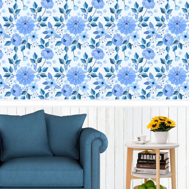 Blaue Blumen elegante Tapeten (Von Creator hochgeladen)
