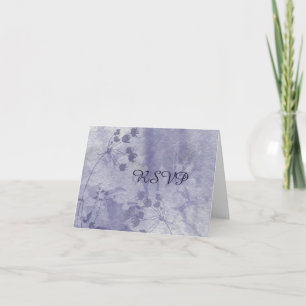 Blaue Blumen-Empfangs-RSVP-Notizkarte Einladung