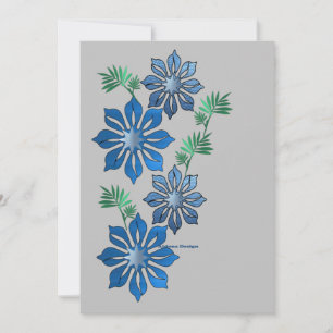 Blaue Blumen  Feiertagskarte