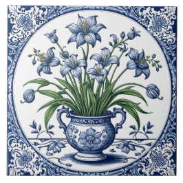 Blaue Blumen Fliese