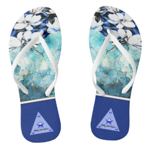 Blaue Blumen Flip Flops