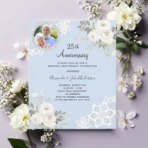 Blaue Blumen Foto 25. Hochzeitseinladung