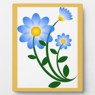 BLAUE BLUMEN FOTOPLATTE