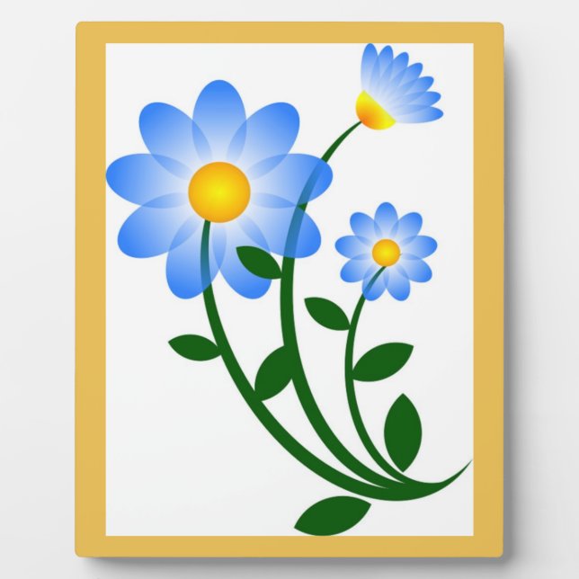 BLAUE BLUMEN FOTOPLATTE (Vorderseite)