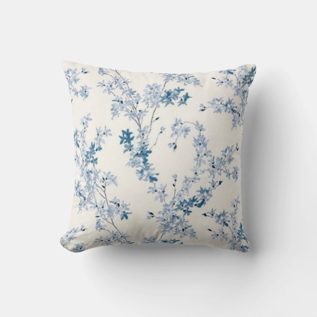 Blaue Blumen Frühling  Kissen (Vorderseite)