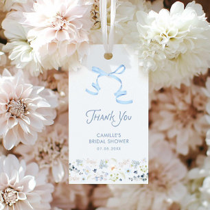 Blaue Blumen-Garten-Braut-Party-Dankeschön-Tags Geschenkanhänger