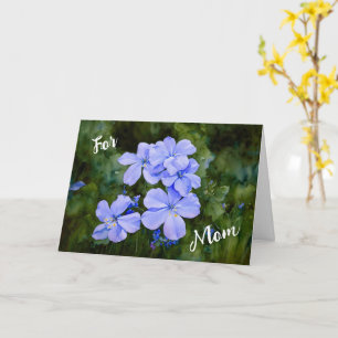 Blaue Blumen Garten Kunst Muttertagskarte Karte