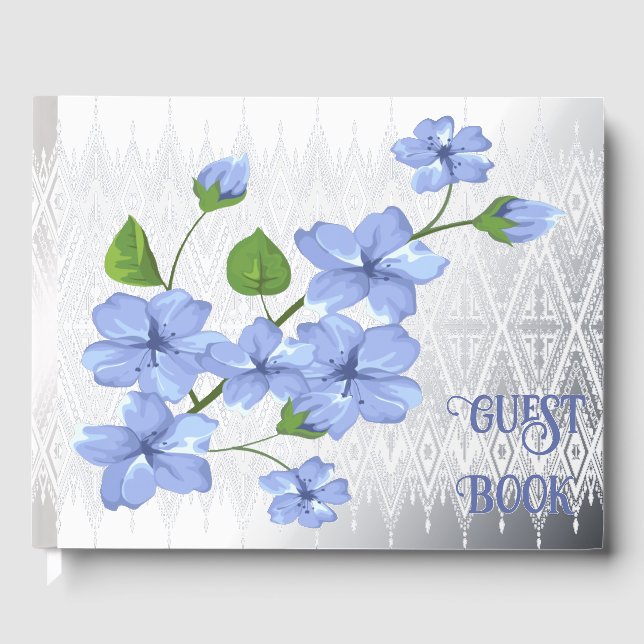 Blaue Blumen Gästebuch (Vorderseite)