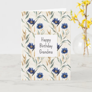 Blaue Blumen Geburtstag Karte