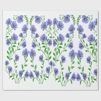 Blaue Blumen Geschenkpapier