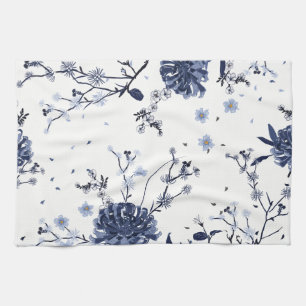Blaue Blumen Geschirrtuch