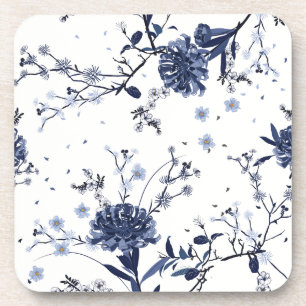 Blaue Blumen Getränkeuntersetzer