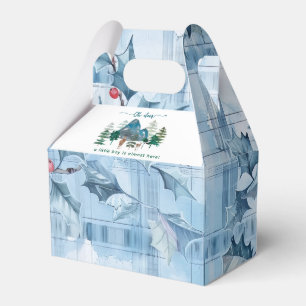 Blaue Blumen-Gingham oh Hirsch Baby-Party  Geschenkschachtel