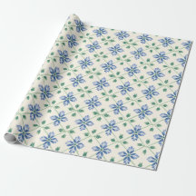 Blaue Blumen-Gittermuster-Gartenparty-Geschenkpapi