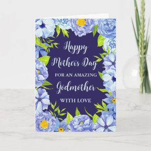 Blaue Blumen Godmutter Happy Mother Day Karte