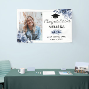 Blaue Blumen Gratulation  Banner