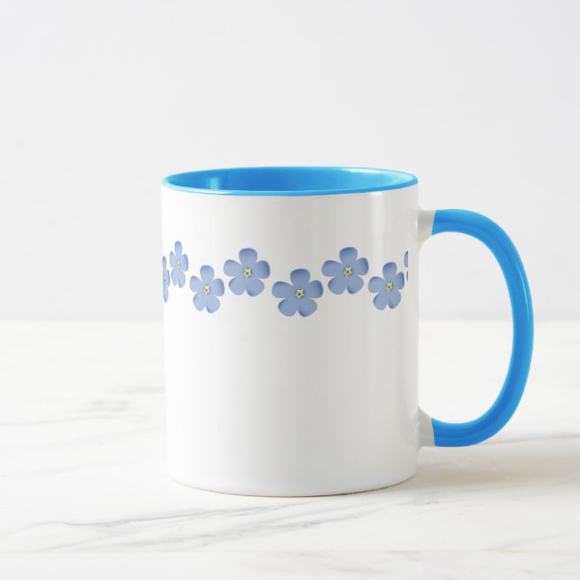 Blaue Blumen-Grenze Tasse (Rechts)