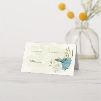 Blaue Blumen Grüne Hochzeit Platzkarte