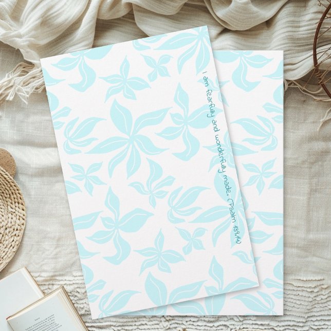 Blaue Blumen handillustrierte Vers-Schreibwaren Briefpapier (Von Creator hochgeladen)