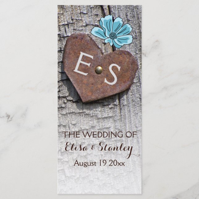 Blaue Blumen & Herz auf dem Holzofenprogramm Programm (Vorderseite)