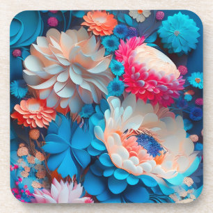 Blaue Blumen Hintergrund-1 Getränkeuntersetzer