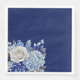 Blaue Blumen - Hochzeit- Serviette