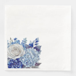 Blaue Blumen - Hochzeit- Serviette