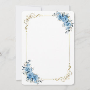 Blaue Blumen-Hochzeits-Gratulationskarte   Elegant Einladung