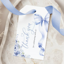 Blaue Blumen Hochzeitsdusche Favor Tags